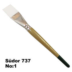 Südor - Südor 737 Seri One Stroke Sentetik Düz Kesik Uçlu Fırça No 1