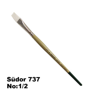 Südor 737 Seri One Stroke Sentetik Düz Kesik Uçlu Fırça No 1/2