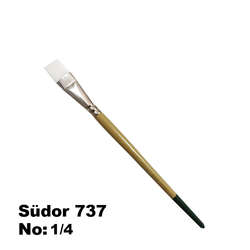 Südor - Südor 737 Seri One Stroke Sentetik Düz Kesik Uçlu Fırça No 1/4