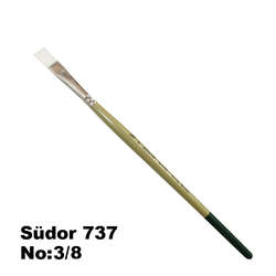 Südor - Südor 737 Seri One Stroke Sentetik Düz Kesik Uçlu Fırça No 3/8