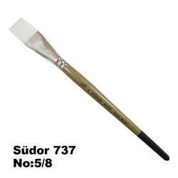 Südor - Südor 737 Seri One Stroke Sentetik Düz Kesik Uçlu Fırça No 5/8