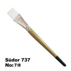 Südor - Südor 737 Seri One Stroke Sentetik Düz Kesik Uçlu Fırça No 7/8