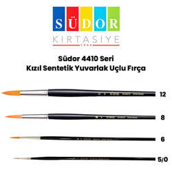 Südor - Südor 4410 Seri Kızıl Sentetik Yuvarlak Uçlu Fırça