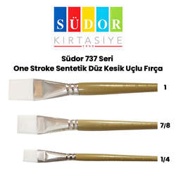 Südor - Südor 737 Seri One Stroke Sentetik Düz Kesik Uçlu Fırça