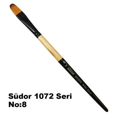 Südor 1072 Seri Kedi Dili Yağlı Boya-Akrilik Boya Fırçası No 8