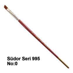 Südor - Südor Seri 995 Yan Kesik Yağlı Boya-Akrilik Boya Fırçası No 0