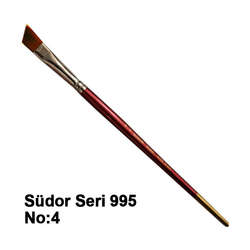 Südor - Südor Seri 995 Yan Kesik Yağlı Boya-Akrilik Boya Fırçası No 4