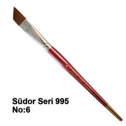 Südor - Südor Seri 995 Yan Kesik Yağlı Boya-Akrilik Boya Fırçası No 6