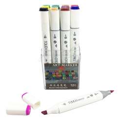 Anka Art - Superior Çift Uçlu Art Marker MS-837 12li Set Plastik Kutu