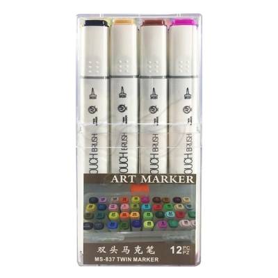 Superior Çift Uçlu Art Marker MS-837 12li Set Plastik Kutu