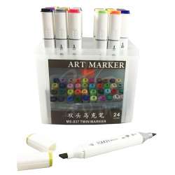 Anka Art - Superior Çift Uçlu Art Marker MS-837 24lü Set Plastik Kutu