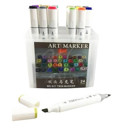 Superior Çift Uçlu Art Marker MS-837 24lü Set Plastik Kutu