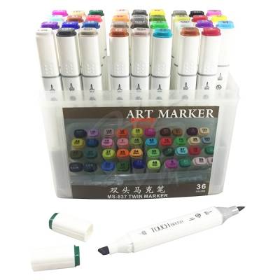 Superior Çift Uçlu Art Marker MS-837 36lı Set Plastik Kutu