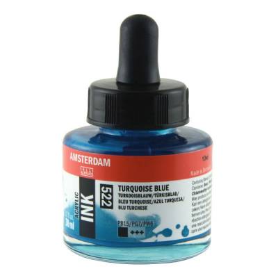 Talens Amsterdam Acrylic Ink 30ml 522 Turquoise Blue