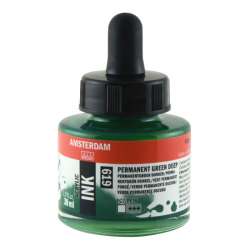 Amsterdam - Talens Amsterdam Acrylic Ink 30ml 619 Permanent Green Deep