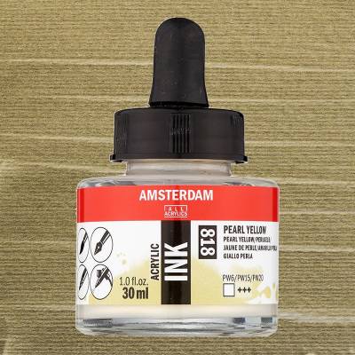 Talens Amsterdam Acrylic Ink 30ml 818 Pearl Yellow