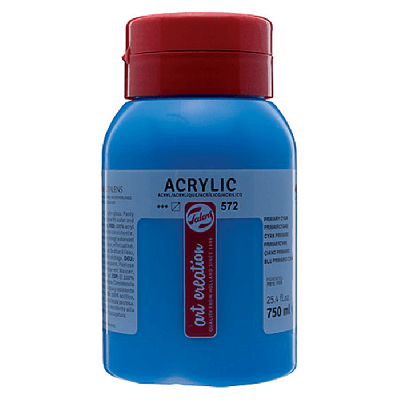 Talens Art Creation Akrilik Boya 750ml Primary Cyan 572