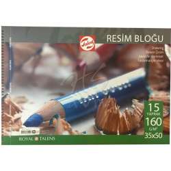 Talens - Talens Resim Bloğu Spiralli 160 g 35x50 15 Yaprak