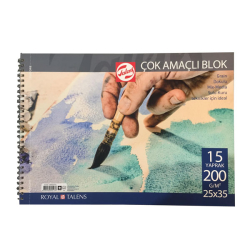 Talens - Talens Çok Amaçlı Blok Spiralli 200g 25x35 15 Yaprak