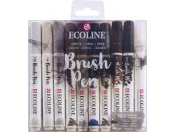 Talens - Talens Ecoline Brush Pen 10lu Set Gri Renkler 9805