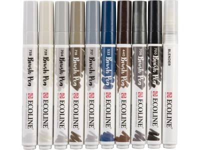 Talens Ecoline Brush Pen 10lu Set Gri Renkler 9805