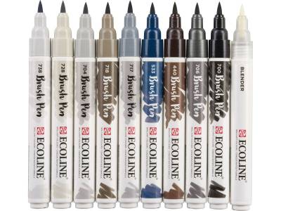 Talens Ecoline Brush Pen 10lu Set Gri Renkler 9805