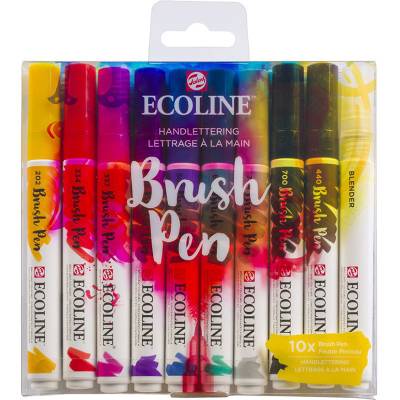 Talens Ecoline Brush Pen 10lu Set Kaligrafi 9800