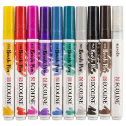 Talens Ecoline Brush Pen 10lu Set Kaligrafi 9800 - 6