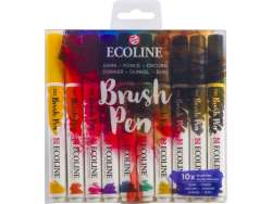 Talens - Talens Ecoline Brush Pen 10lu Set Koyu Renkler 9802