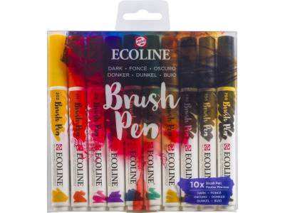 Talens Ecoline Brush Pen 10lu Set Koyu Renkler 9802