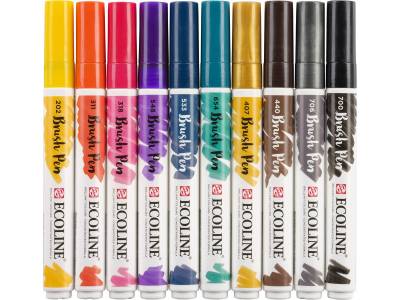 Talens Ecoline Brush Pen 10lu Set Koyu Renkler 9802