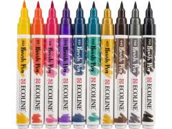 Talens Ecoline Brush Pen 10lu Set Koyu Renkler 9802 - 5