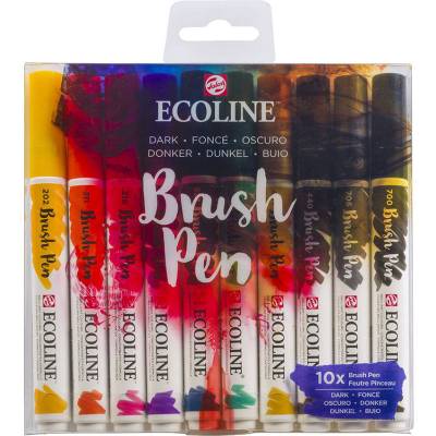 Talens Ecoline Brush Pen 10lu Set Koyu Renkler 9802