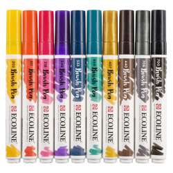 Talens Ecoline Brush Pen 10lu Set Koyu Renkler 9802 - 4