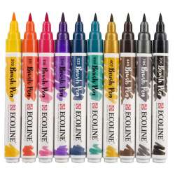 Talens Ecoline Brush Pen 10lu Set Koyu Renkler 9802 - 6