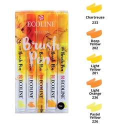 Talens - Talens Ecoline Brush Pen Setler 5li Sarı Tonlar