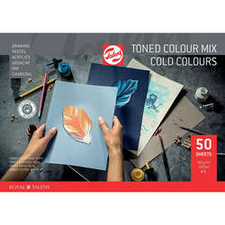 Talens - Talens Toned Colour Mix Cold Çok Amaçlı Sanatsal Blok 180g 50 Yaprak A3