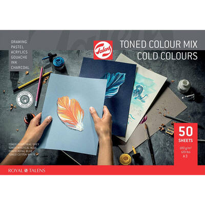 Talens Toned Colour Mix Cold Çok Amaçlı Sanatsal Blok 180g 50 Yaprak A3