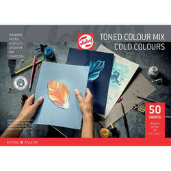 Talens - Talens Toned Colour Mix Cold Çok Amaçlı Sanatsal Blok 180g 50 Yaprak A4