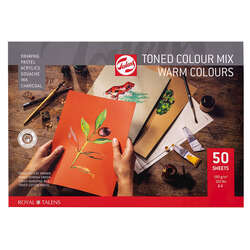 Talens - Talens Toned Colour Mix Warm Çok Amaçlı Sanatsal Blok 180g 50 Yaprak A4