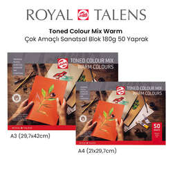 Talens - Talens Toned Colour Mix Warm Çok Amaçlı Sanatsal Blok 180g 50 Yaprak