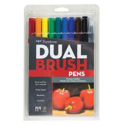 Tombow - Tombow Dual Brush Pen 10lu Primary Palette