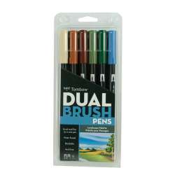 Tombow - Tombow Dual Brush Pen 6lı Landscape Palette