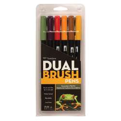 Tombow - Tombow Dual Brush Pen 6lı Secondary Palette