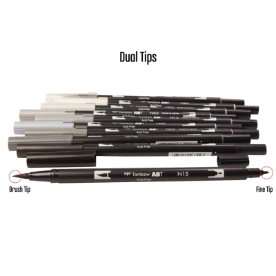 Tombow Dual Brush Pen Grayscale Palette 10lu Set 56171