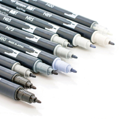 Tombow Dual Brush Pen Grayscale Palette 10lu Set 56171