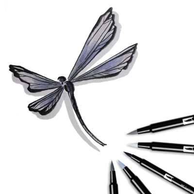 Tombow Dual Brush Pen Grayscale Palette 10lu Set 56171