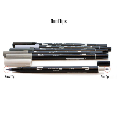 Tombow Dual Brush Pen Grayscale Palette 6lı Set 56166