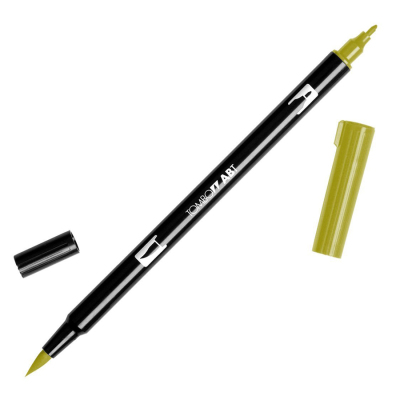Tombow Dual Brush Pen Green Ochre 076