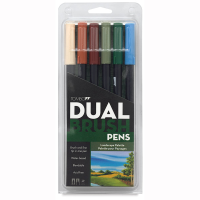 Tombow Dual Brush Pen Landscape Palette 6lı Set 56164